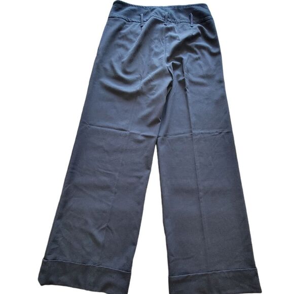 Max Studio Black Suit Pants | Wide Leg Dress Pants Solid Black Trouser | Size 6 - Picture 3 of 8